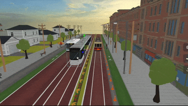 3DStreet coordinate axes shown as colored arrows