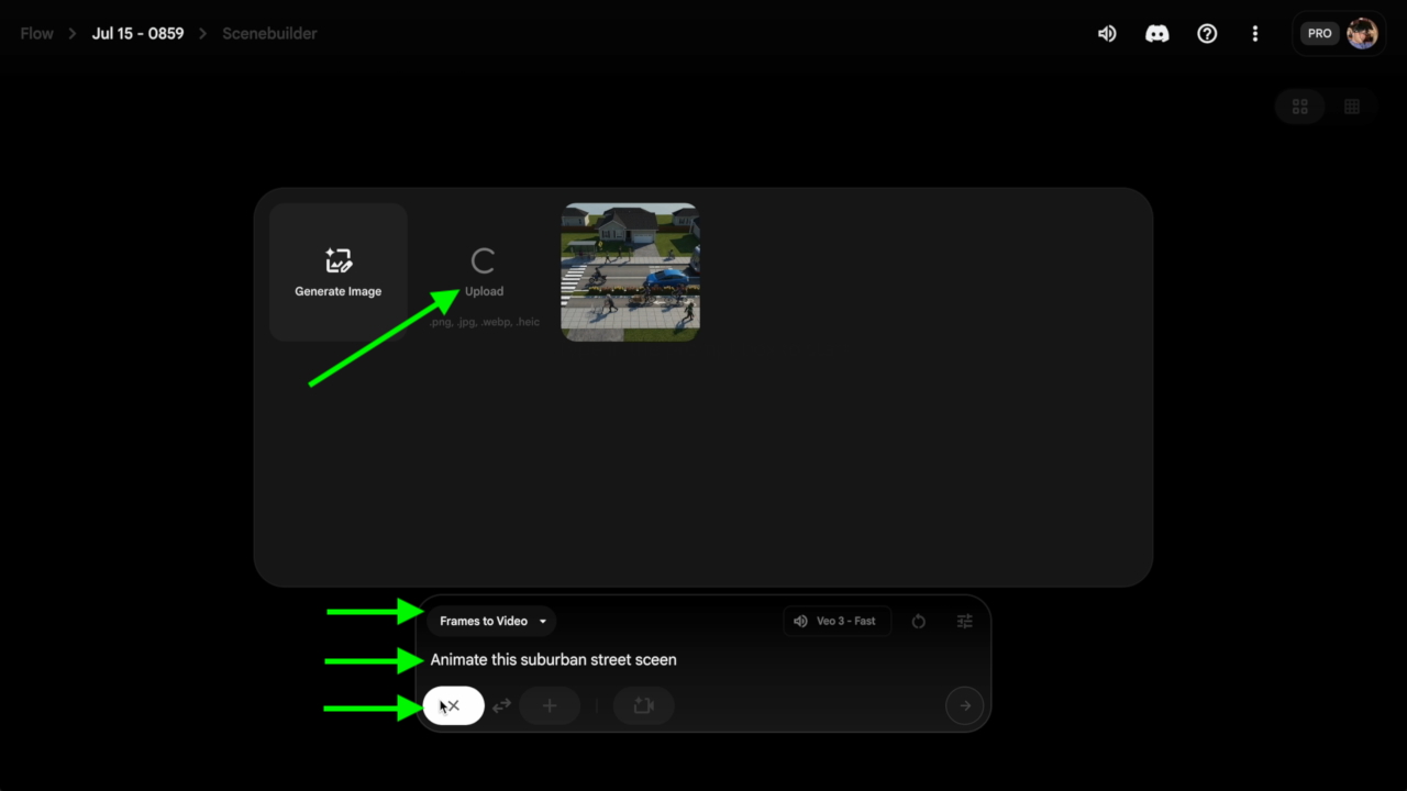 Google Veo interface